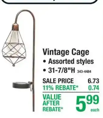 Menards Vintage Cage offer