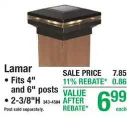 Menards Lamar post cap offer
