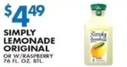 Compare Foods Simply lemonade original offer