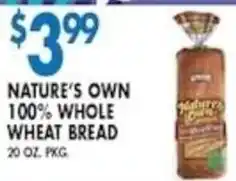 Compare Foods Nature's Own 100% Whole Wheat Bread offer