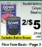 Fine Fare Goya beans offer