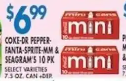Compare Foods Coke-dr pepper-fanta-sprite-mm & seagram's 10 pk offer