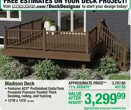 Menards Madison Deck offer