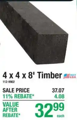 Menards 4 x 4 x 8' Timber offer