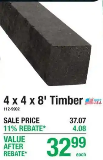 Menards 4 x 4 x 8' Timber offer