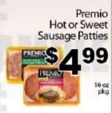 Fine Fare Premio hot or sweet sausage patties offer
