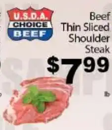 Fine Fare U.S.D.A. Choice Beef Thin Sliced Shoulder Steak offer
