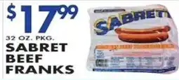 Compare Foods Sabret beef franks offer