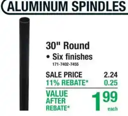 Menards aluminum spindles offer