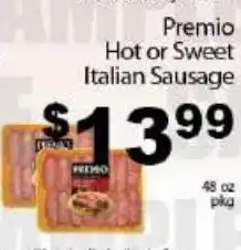Fine Fare Premio hot or sweet italian sausage offer