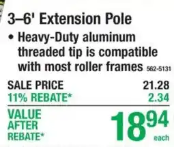 Menards 3-6' Extension Pole offer