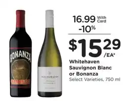 Kroger Whitehaven Sauvignon Blanc or Bonanza offer