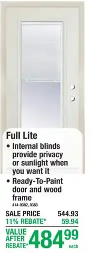 Menards Full Lite door offer