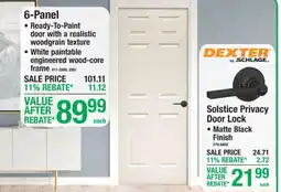 Menards Dexter by Schlage Solstice Privacy Door Lock offer