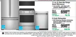 Menards KitchenAid 1.1 cu. ft. Over-the-Range Smart Microwave offer
