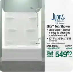 Menards Lyons Elite Tub/Shower offer