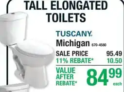 Menards Tuscany michigan tall elongated toilets offer