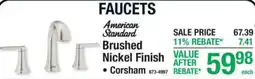 Menards American Standard brushed nickel finish corsham offer