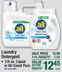 Menards All laundry detergent offer