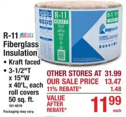 Menards Amarr Ecoroll R-11 Kraft Fiberglass Insulation offer