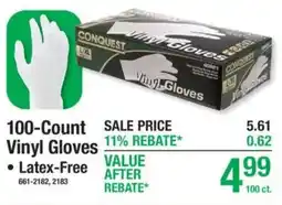 Menards Conquest vinyl gloves offer