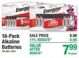 Menards Energizer alkaline batteries offer