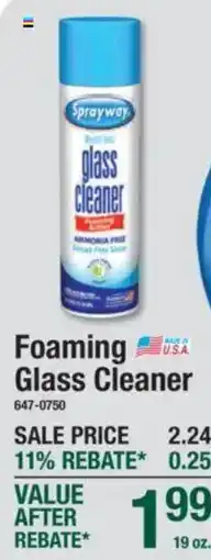 Menards Sprayway foaming glass cleaner offer