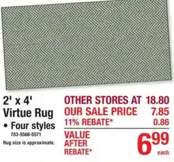 Menards Virtue Rug offer