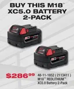 Fastenal M18 Redlithium XC5.0 Battery 2-Pack offer