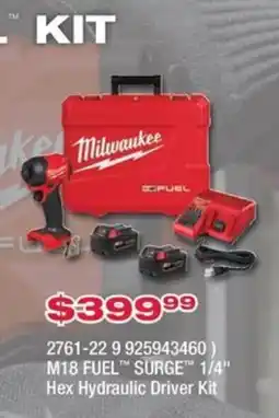 Fastenal Milwaukee M18 FUEL Surge 1/4" Hex Hydraulic Driver Kit offer
