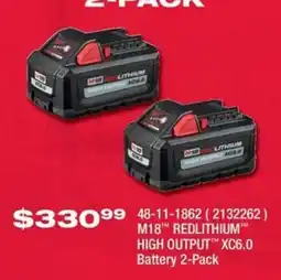 Fastenal M18 Redlithium High Output Xc6.0 Battery offer