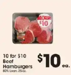 Price Rite Beef Hamburgers offer