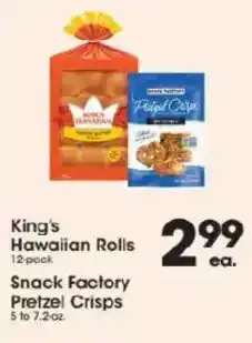 Price Rite King's Hawaiian Rolls offer