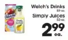 Price Rite Welch's Drinks Simply Juices offer