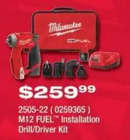 Fastenal Milwaukee M12 FUEL Installation Drill/Driver Kit offer