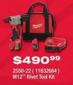 Fastenal Milwaukee M12 Rivet Tool Kit offer