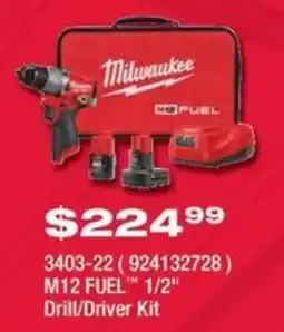 Fastenal Milwaukee M12 FUEL 1/2" Drill/Driver Kit offer