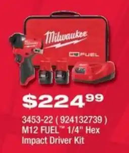Fastenal Milwaukee M12 FUEL 1/4" Hex Impact Driver Kit offer