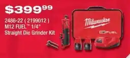 Fastenal Milwaukee M12 FUEL 1/4" Straight Die Grinder Kit offer