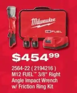 Fastenal Milwaukee M12 FUEL 3/8" Right Angle Impact Wrench offer