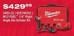 Fastenal Milwaukee M12 FUEL 1/4" Right Angle Die Grinder Kit offer