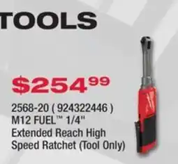 Fastenal M12 FUEL 1/4" Extended Reach High Speed Ratchet offer