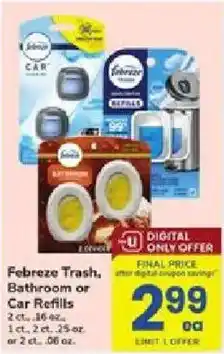 ACME Febreze Trash, Bathroom or Car Refills offer