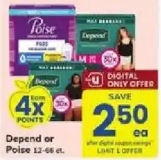 ACME Depend or Poise 12-66 ct offer