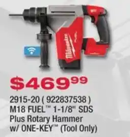 Fastenal Milwaukee M18 FUEL 1-1/8" SDS Plus Rotary Hammer offer