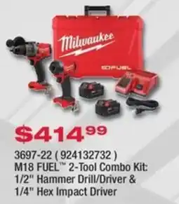 Fastenal Milwaukee M18 FUEL 2-Tool Combo Kit offer