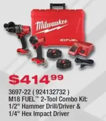 Fastenal Milwaukee M18 FUEL 2-Tool Combo Kit offer