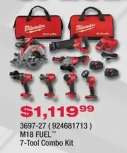Fastenal Milwaukee M18 FUEL 7-Tool Combo Kit offer