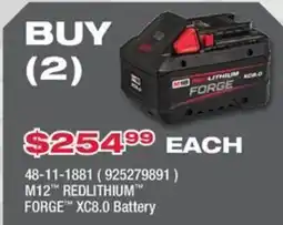 Fastenal M12 Redlithium Forge Xc8.0 Battery offer