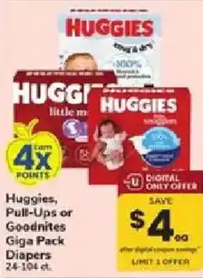 ACME Huggies Pull-Ups or Goodnites Giga Pack Diapers offer